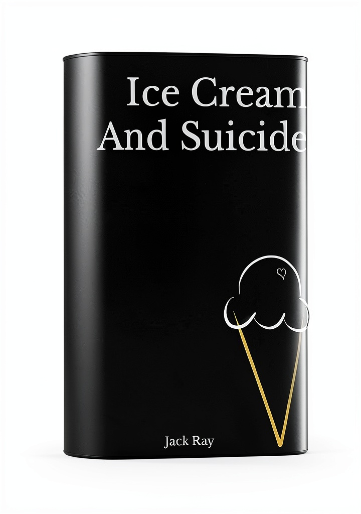 'Ice Cream And Suicide poetry book cover on a Kindle device'