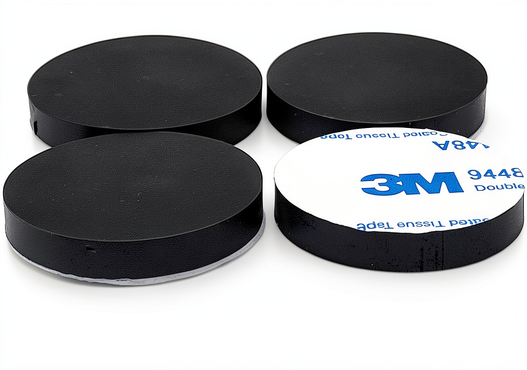 Western Supply Warehouse Premium Silicone Rubber Construction Adhesive Bumpers on a wooden desk